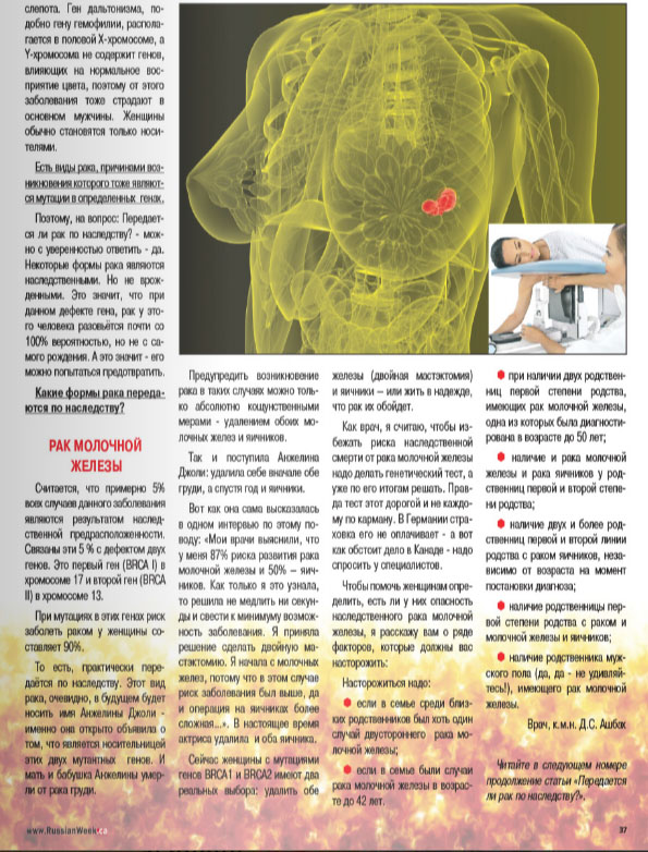 Canadian Doctor Magazine. March. Is cancer inherited?